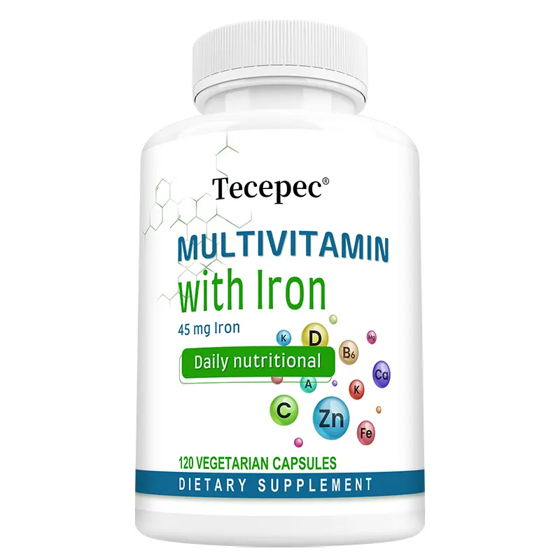 Tecepec Multivitamin With Iron Health Supplement, ​​Supports Daily Physical Energy and Immune Health , 120 Capsules