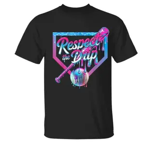 Baseball Drip Ice Cream Drip Baseball Unisex T-Shirt, Baseball Season, Game Day Shirt Casual Cotton Top Gifts for Women and for Men