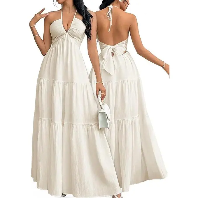 2026 Women's Long Dress with Deep V-Neck and Open Back, Sleeveless Low-Cut Summer Dress, Summer Women's Clothing - TikTok Shop 2026 Women's Long Dress with Deep V-Neck and Open Back, Sleeveless Low-Cut Summer Dress, Summer Women's Clothing - TikTok Shop