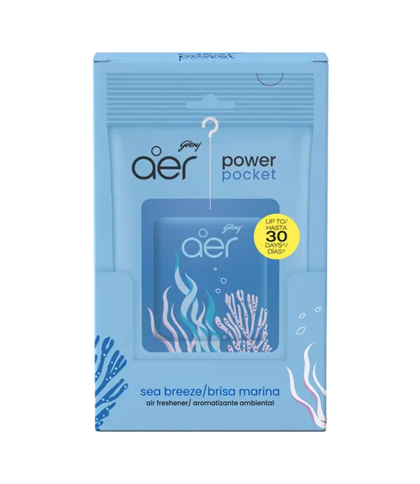 Godrej Aer Power Pocket Sea Breeze Pack of 6, Hanging Home Air Freshener