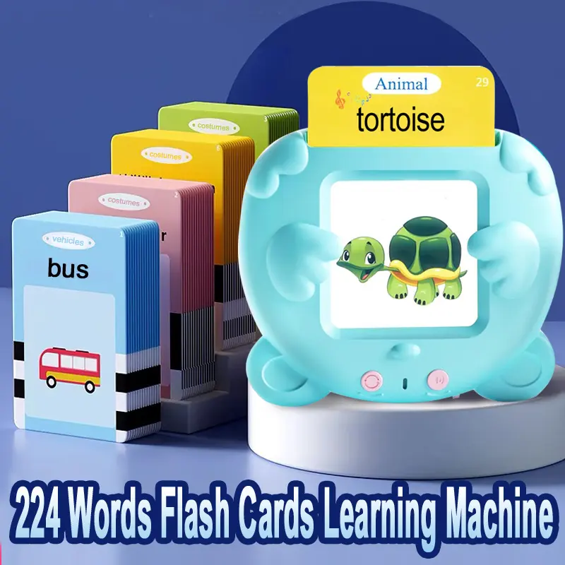 English Talking Flash Cards for Toddler, Learning Montessori Toys with 224 Sight Words, Pocket Speech for Toddlers Therapy Toys, Children's Sensory Preschool Learning Educational Birthday summerwins
