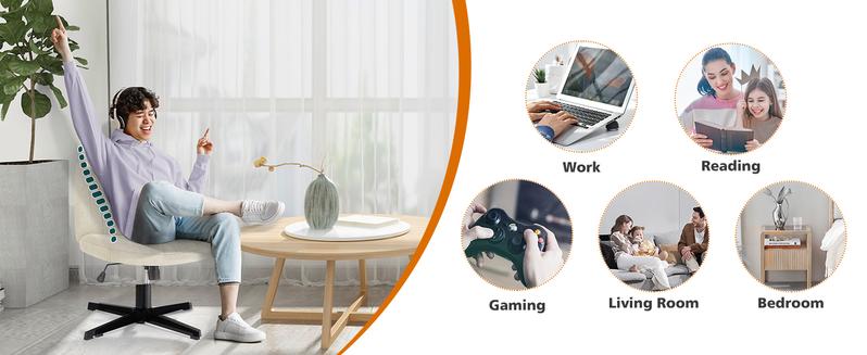 【Deal】Sweefurniture Criss Cross Chair -Armless Wide Adjustable Swivel Padded Home Office Desk Chair No Wheels 【Deal】Sweefurniture Criss Cross Chair -Armless Wide Adjustable Swivel Padded Home Office Desk Chair No Wheels