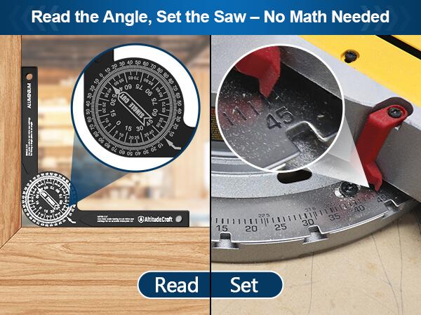 AltitudeCraft Miter Crown Stops & Protractor for Trim Molding DW703–DW718 Saws