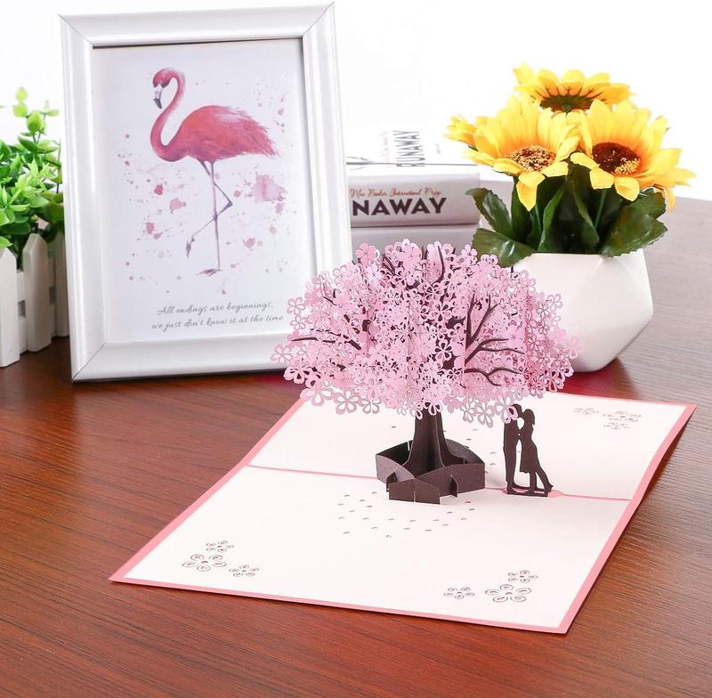 Valentine's Day Card, 3D Pop-Up Card with Flower Bouquet Keepsake Gift, Romantic Valentines Gifts and Flowers 2-in-1 Idea for Valentine, Birthday, Wedding, Anniversary, Easter, Wife Husband, Mom, Women, Him Her, Girlfriend Boyfriend