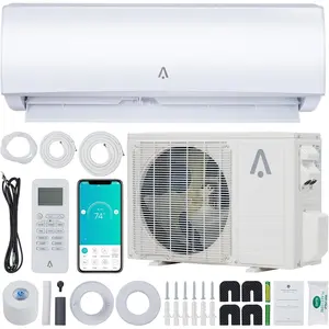9000 BTU 19 SEER2 WiFi Enabled Mini Split Air Conditioner & Heat Pump, 115V Ductless Inverter AC Unit Cools 550 Sq. Ft, Alexa Compatible with Remote Control, Self Cleaning & Installation Kit
