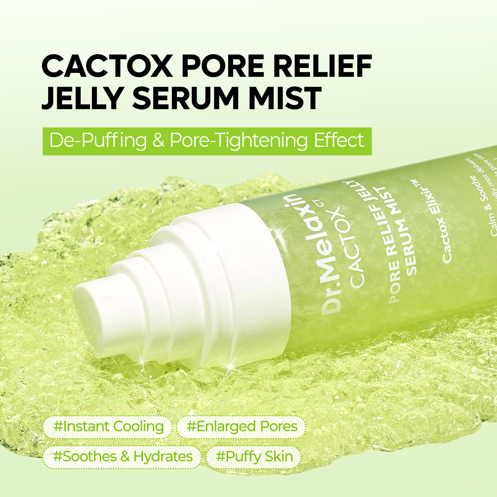 [Dr.Melaxin Official] CACTOX Pore Relief Jelly Serum Mist 80ml with Cactus Cooling & Dehydrated Pore Care