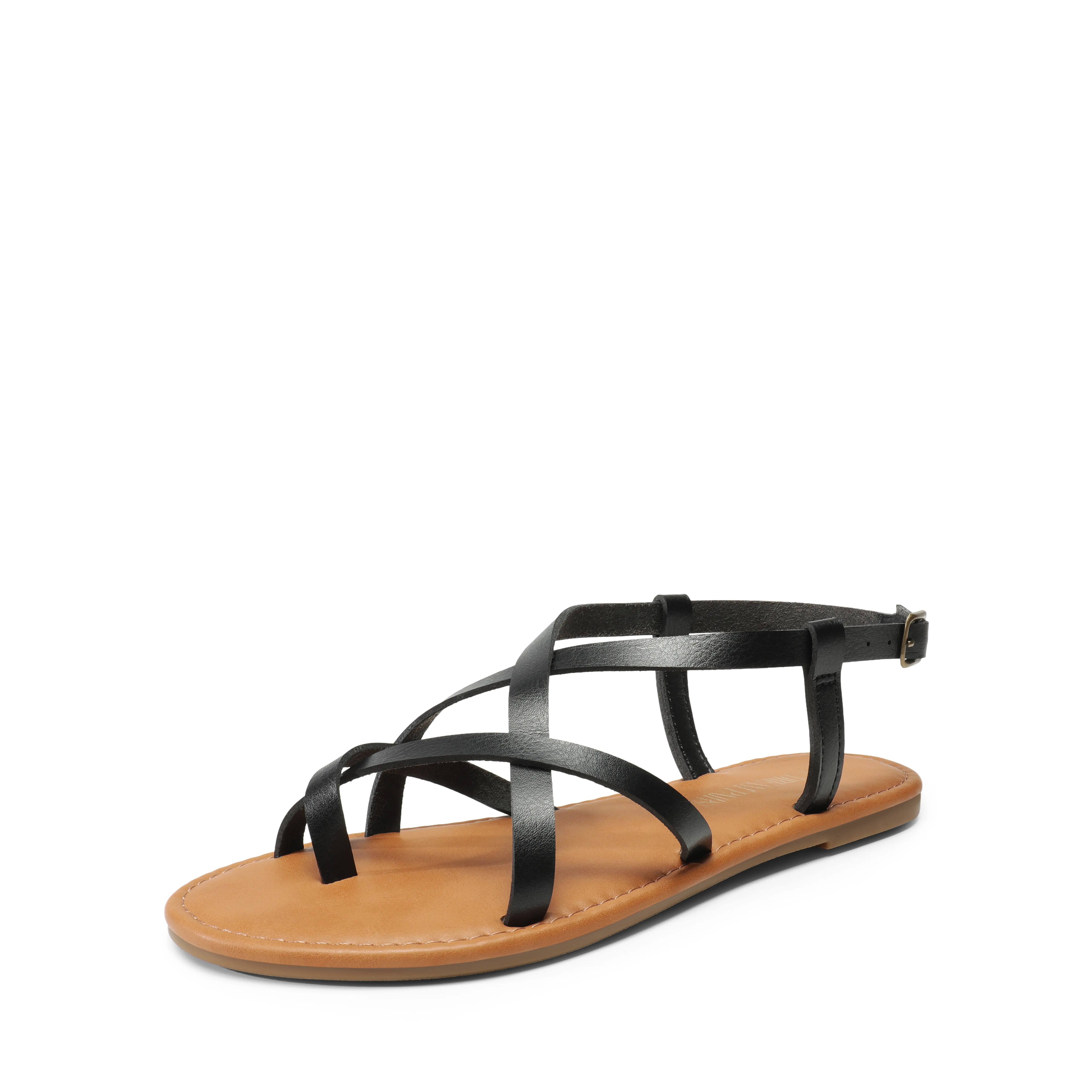 DREAM PAIRS Women's Leather Thong Strappy Flat Sandals - Lightweight, Breathable Design, Cushioned Insole, Wear-Resistant TPR Sole - Summer Footwear for Women, Sandals For Women