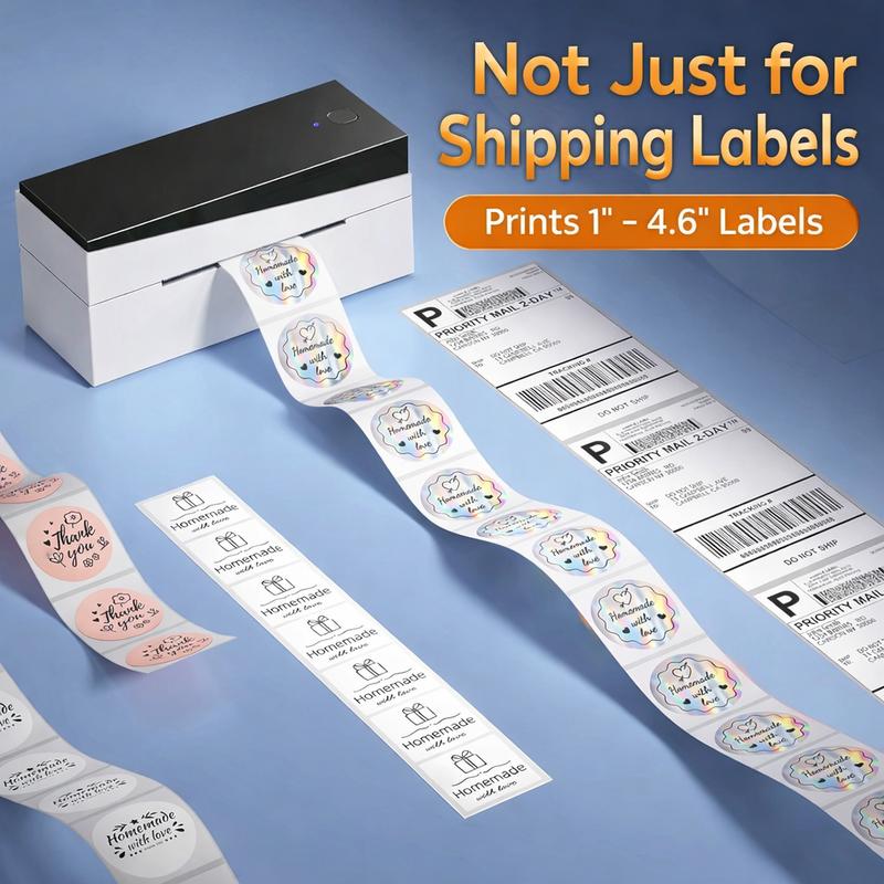 4x6 Thermal Sticker & Shipping Label Printer with Bluetooth – Inkless Printer for Small Businesses