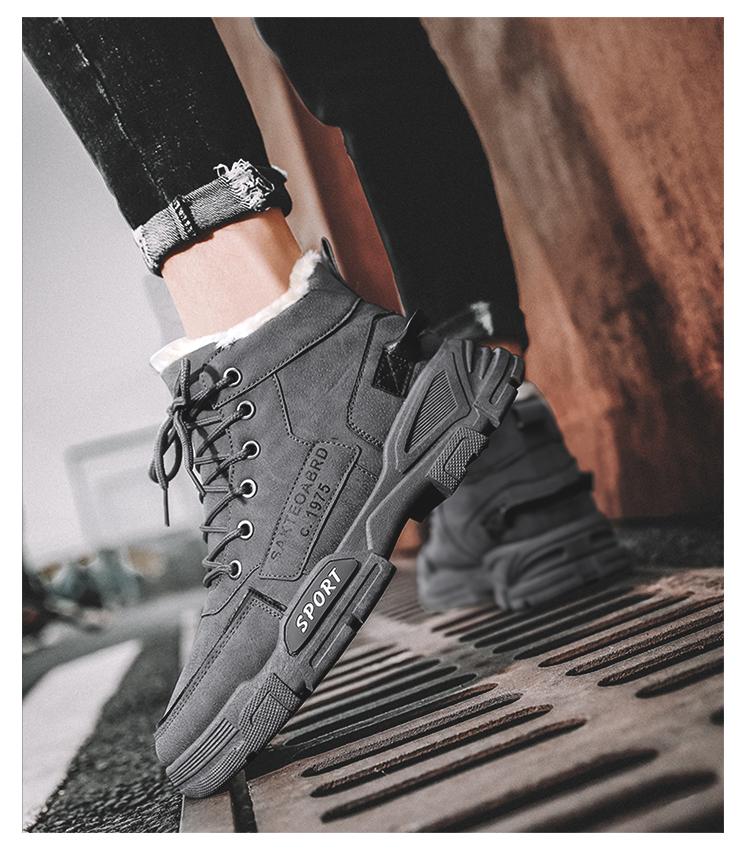 CORASUN 2025 Winter Men's Outdoor Waterproof & Coldproof Mid-top Fashion Sports Shoes 6689 Khaki Plush Warm Velvet Cotton Leather Work Snow Boots Footwear Boy Decor Bathroom Closed Bota