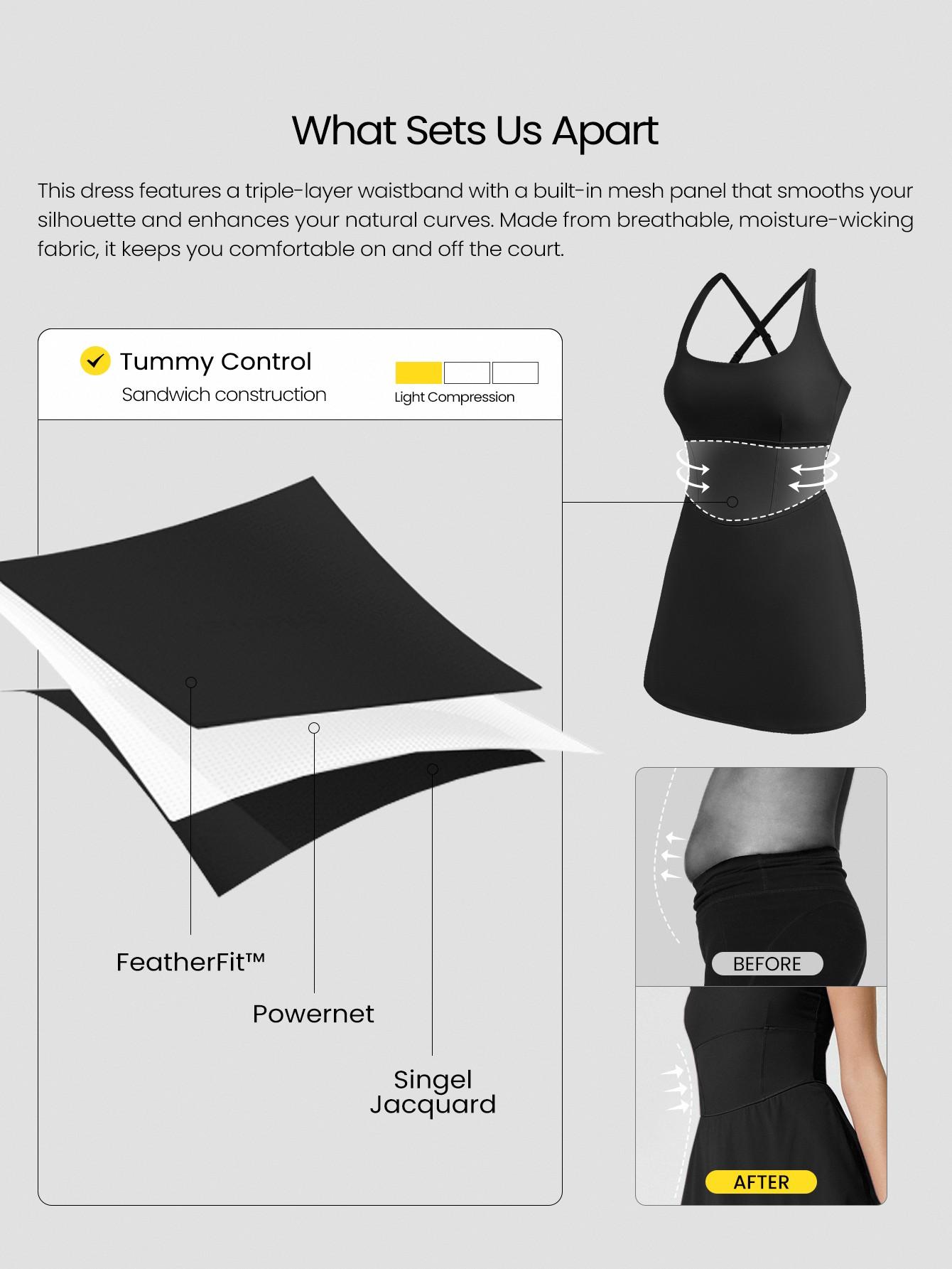 GLOWMODE Corset BBL Dress Built-in Bra and Sweat-Wicking Buttery Soft Fabric US TikTokShopBlackFriday