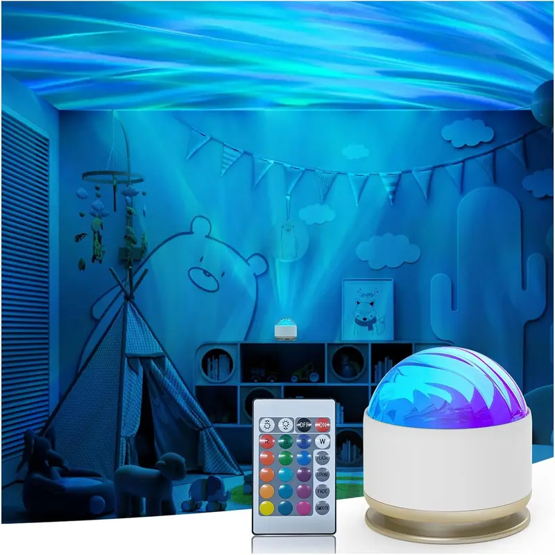 Northern Lights Projector 16 Color Aurora Night Light with Remote Control Dimmable Mood Lighting Memory Function for Kids Teen Girls Bedroom Playroom Gift