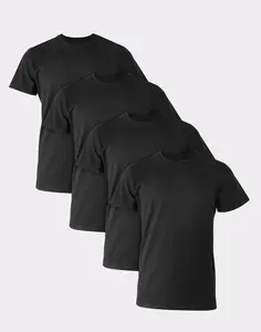 Hanes Ultimate Comfort Fit Men's Crewneck Undershirt Black 4-pack Underwear Multi Pack Comfortable Soft Stretch Fabric Breathable Ucf1b4