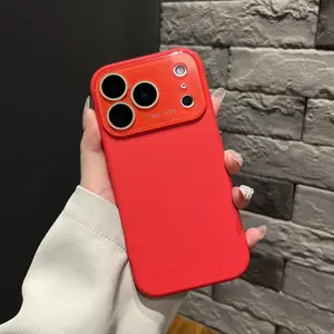 Solid Color Couple Smartphone Casing for iPhone 17/16/15/14/13 ProMax Pro, Cellphone Cover with Built-in Lens Protector, Mobile Phone Accessories (995)