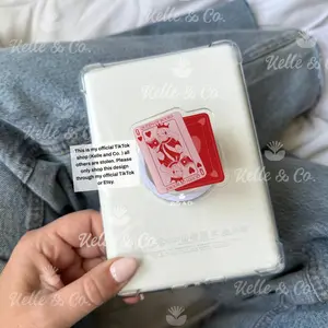 Kelle & Co. Queen of Books MagSafe Kindle Grip Acrylic Phone Grip for Kindle Tablets & MagSafe Cases Secure Comfortable One-Handed Reading Stand Cellphone Smartphone Holder Holder