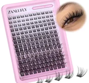 Lash Clusters Wispy Eyelash Clusters Natural C-Curly DIY Lash Extension zanlufly 180Pcs Thin Band Individual Lashes Eyelash Extensions (8-16MM)