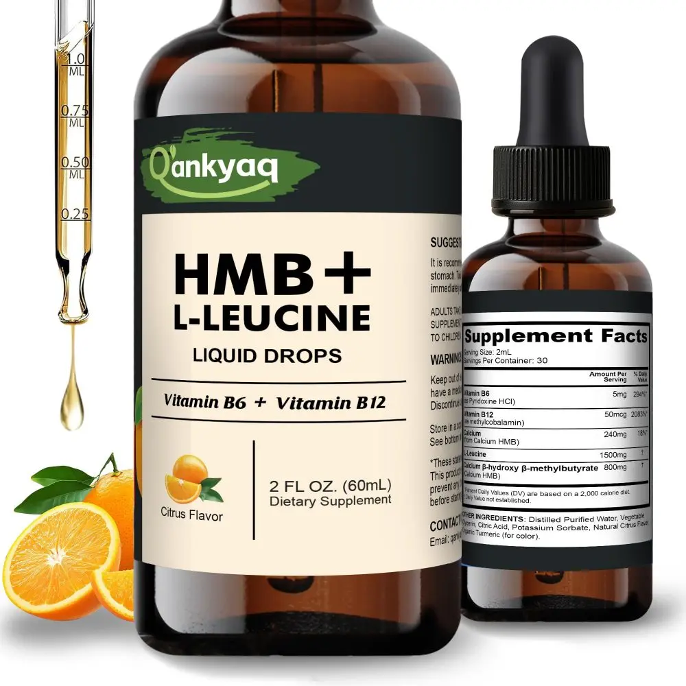 HMB Leucine Liquid Supplements, Drops for Muscle, Easy to Take, for Seniors | Maintain Active & Independent Lifestyle, Ideal for Adults 45+ & Seniors, No Pills & Easy to Take, Simple Daily Routine