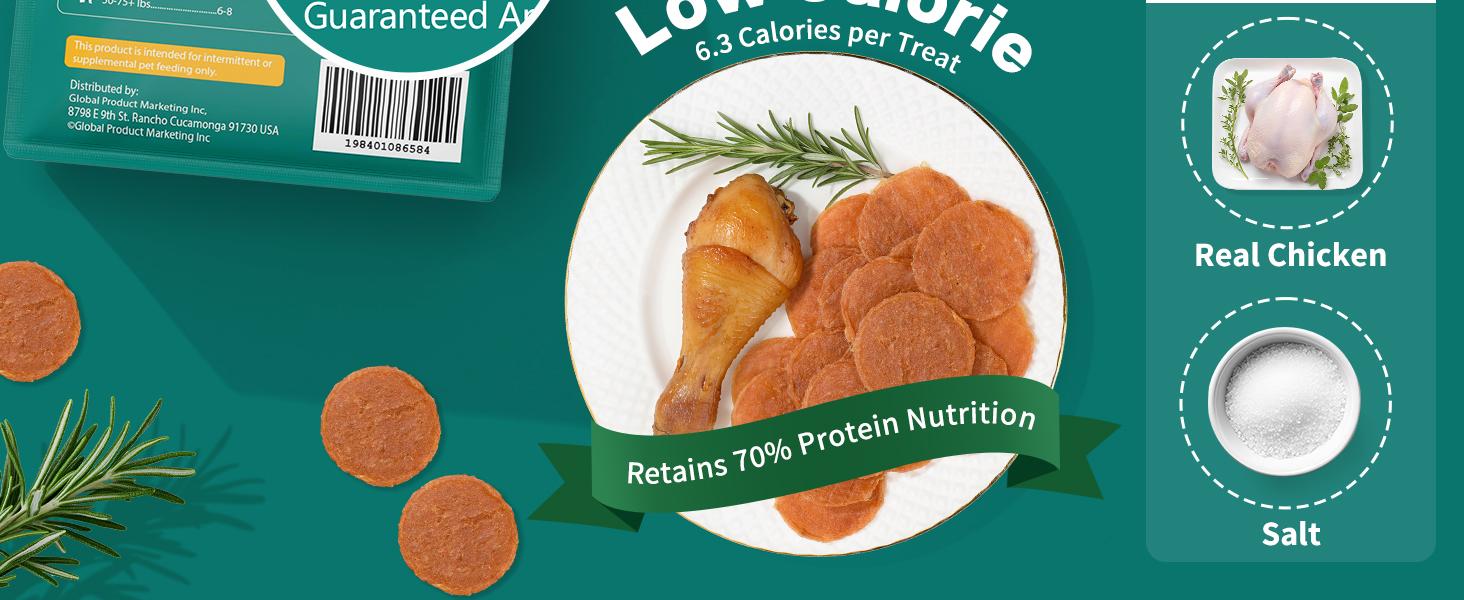 New 100% Natural USA Made Dog Chicken Chips 6oz High Protein Low Calorie Training Treats for Puppy Medium Large Breeds