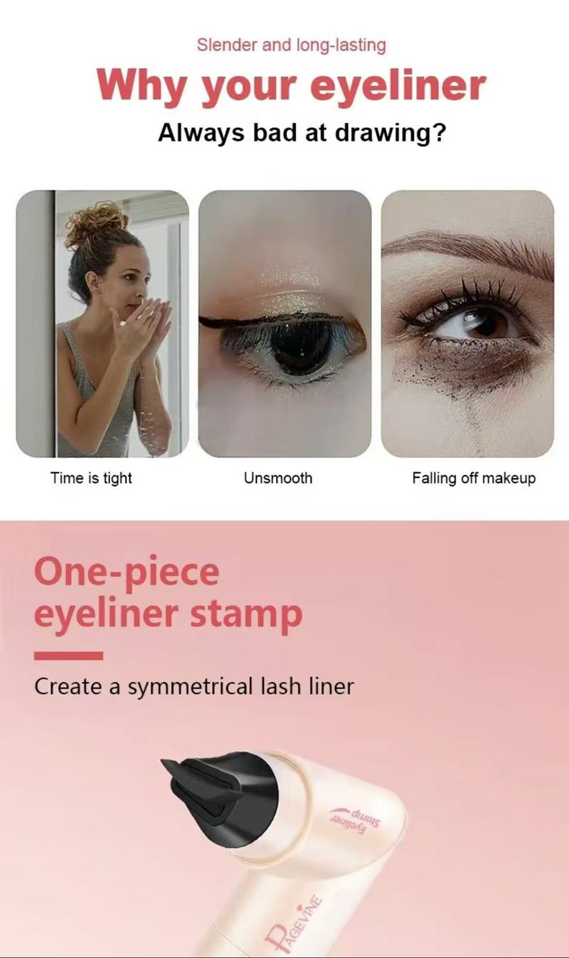 New style eyeliner pencil for lazy people, quick and new look Rotating Eyeliner makeup Pen- Dual-HeadDesign with Wing Stamp, Quick-Dry, Long-Lasting, Smudge-Proof for Easy Cat Eye, SharpWinged Lines & All-Day Makeup Wear