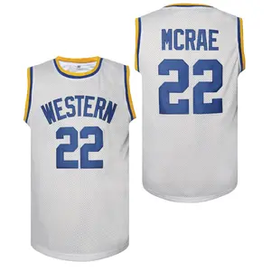 Men's Western #22 Embroidered Basketball Jersey | Breathable Mesh Crew Neck | Loose Fit Sports Top for Basketball & Fitness