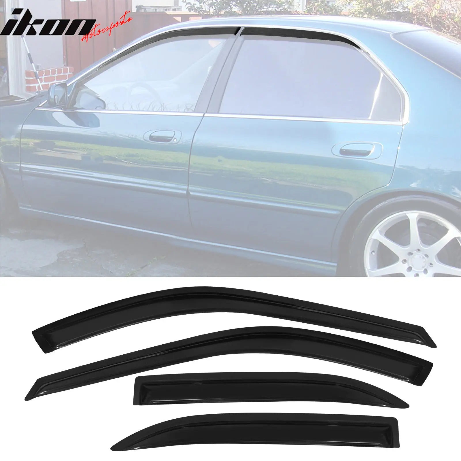 Window Visors for Honda Accord 1994-1997 Slim Style Smoke Tinted Acrylic