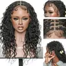 JALIZA Mila Women's 18in Glueless Hand-Tied Full Lace Base Synthetic Braided Wig - Bohemian Curl, Invisible Drawstring Design, Adjustable Fit, Neat Braided Look, Seamless Blend, Salon-Level Look, Baby Hair, Natural Density, Natural Scalp, Everyday Wear