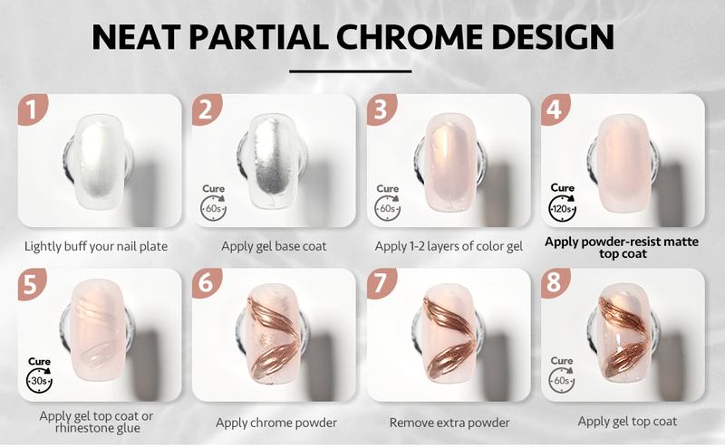 GAOY Matte Gel Top Coat, 16ml Powder-Resist Matte Finish for Detail Chrome Powder Painting Long Lasting UV Gel Nail Art DIY