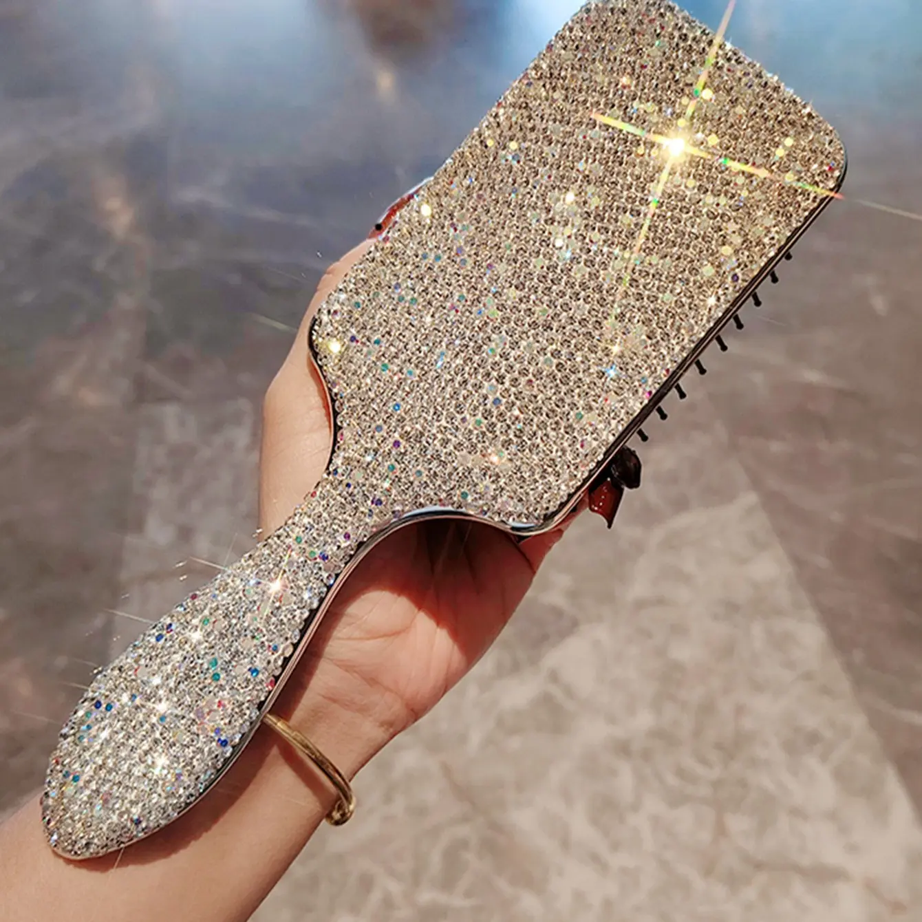 Diamond Series Hair Comb, Hairdressing Comb, Sparkling Rhinestone Cushion Brush, Anti-Static Massage Comb, Wedding Birthday Gift, Luxury Fashion Accessory, Hair Styling Combs