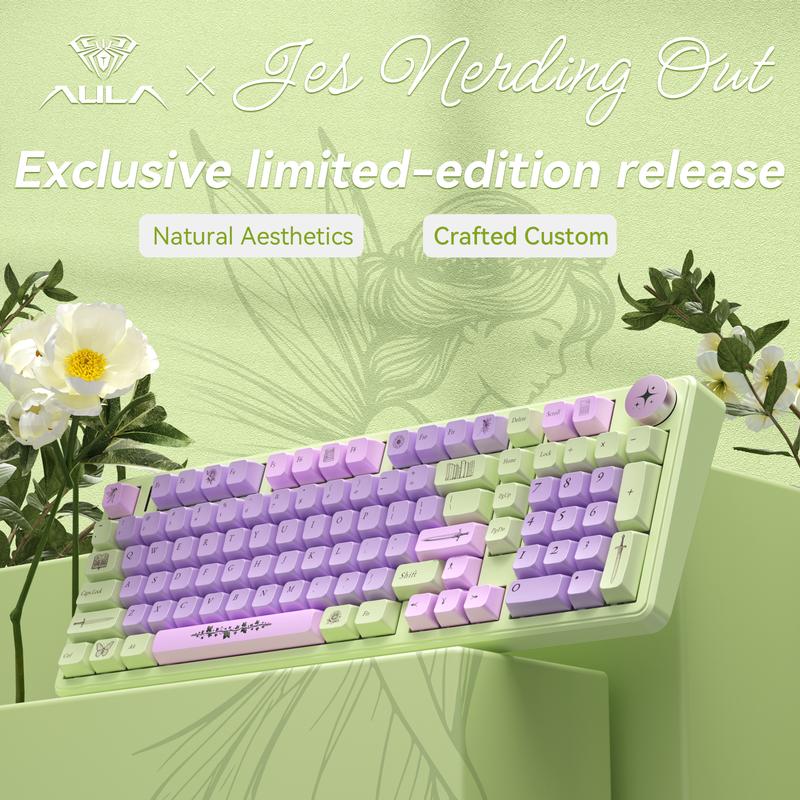 [AULA × Jesnerdingout Co-Designed] Fae Blade F99 Pro Wireless Mechanical Keyboard, 99% Layout, Tri-Mode Connectivity, Hot-Swappable, With Knob Control, RGB Backlight