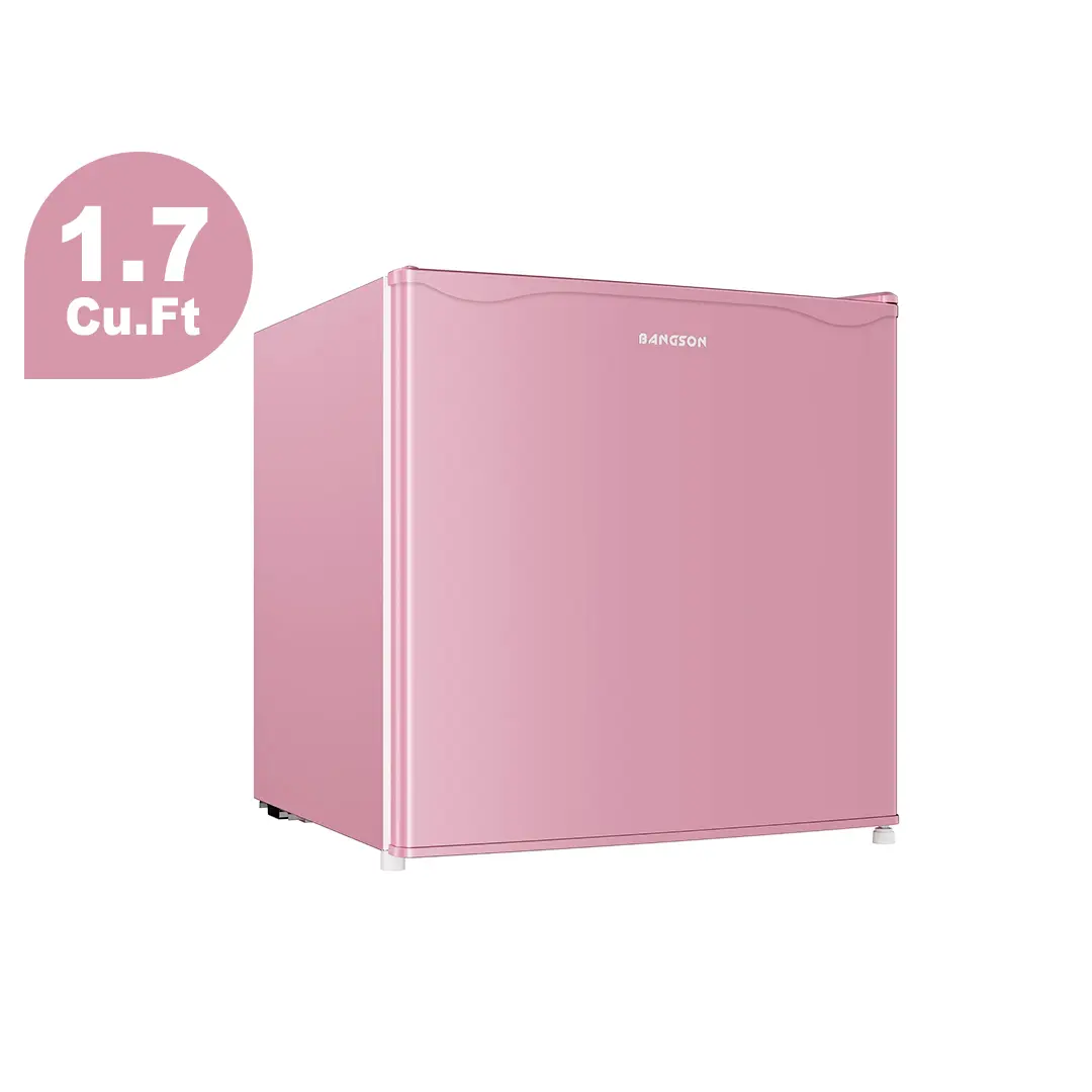 BANGSON 1.7 Cu.Ft Mini Fridge With Freezer, Small Refrigerator, Single Door Refrigerator, Room Fridge, Protable Refrigerator, Under-counter Refrigerator, Compact Refrigerator, Gift Idea, Pink