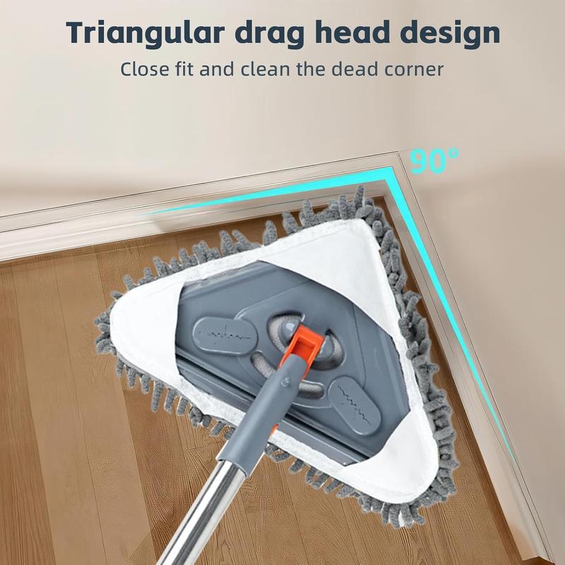 Wall Cleaning Mop with 81 Inch Long Handle Wall Washer Cleaner Tool for Walls Ceiling Fans Dust Baseboards Floors Ceiling Duster with 6 Replacement Pads roll  mops