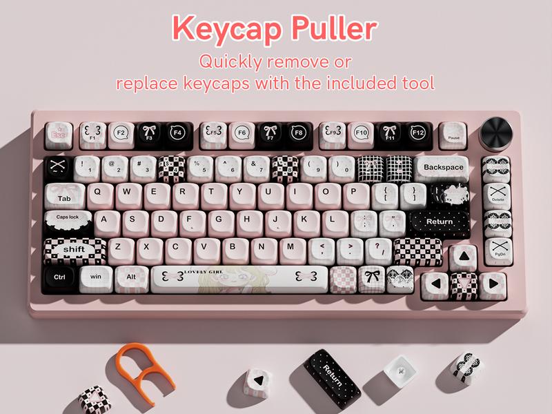 Womier MOA Profile PBT Keycaps,132 Keys Cute Style Keycap Set with Cute Icons, Dye-Sublimation, Black Pink Theme for Most 60% 65% 75% 80% 100% US Layout Cherry MX Switches Mechanical Keyboard Womier MOA Profile PBT Keycaps,132 Keys Cute Style Keycap Set with Cute Icons, Dye-Sublimation, Black Pink Theme for Most 60% 65% 75% 80% 100% US Layout Cherry MX Switches Mechanical Keyboard