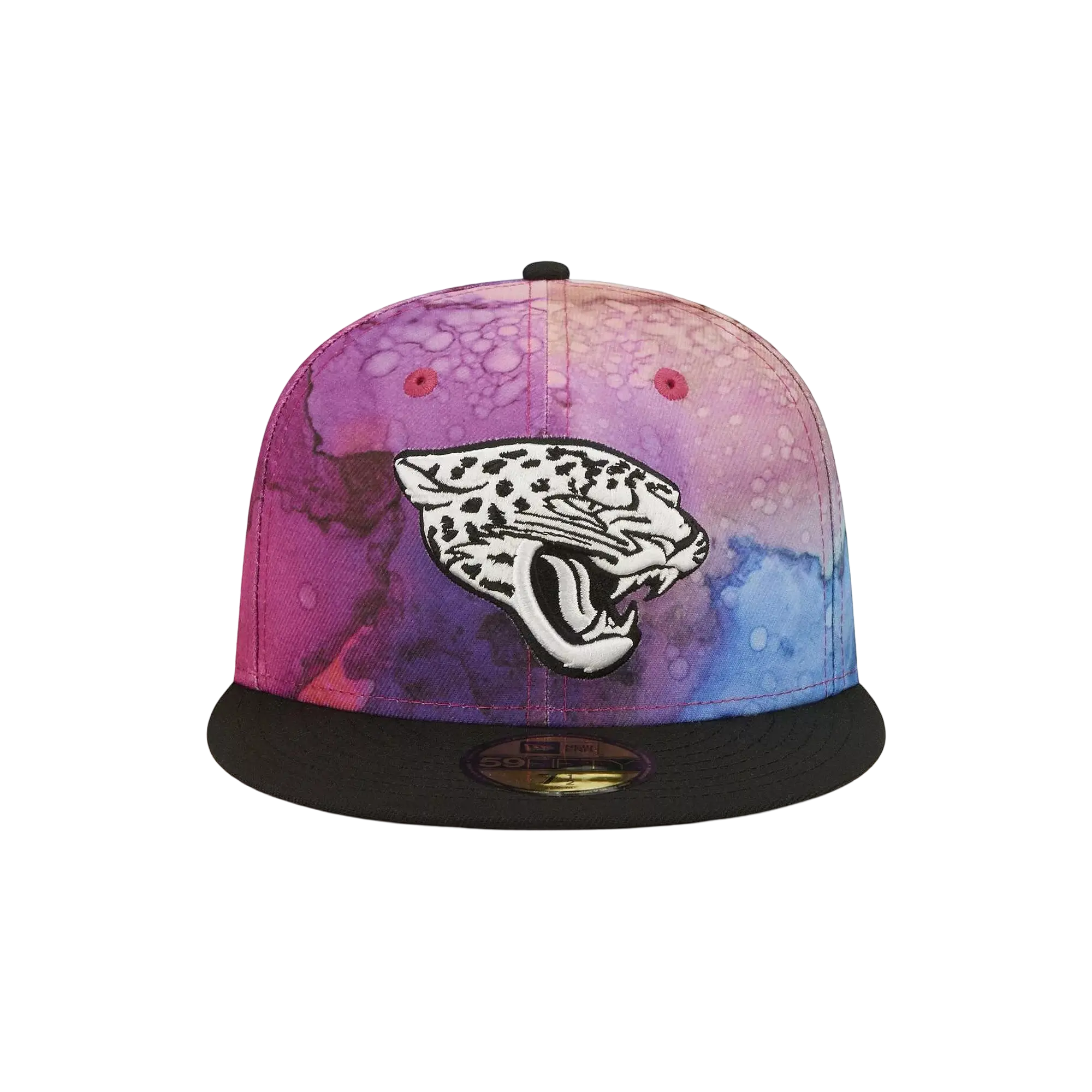 59FIFTY Jacksonville Jaguars Crucial Catch Fitted Hat "Multicolor Watercolor Design Crown / Black Visor" NE837