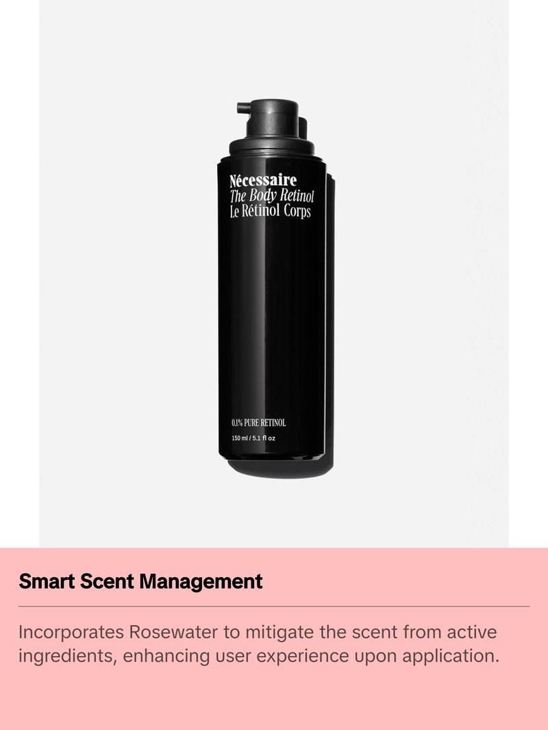 Nécessaire - The Body Retinol. Retinol Repair Serum + Retinol Body Lotion In One. Crepey Skin Treatment. Wrinkle + Line Prevention. 0.1% Pure Retinol + 10% AHA. 5.1 oz