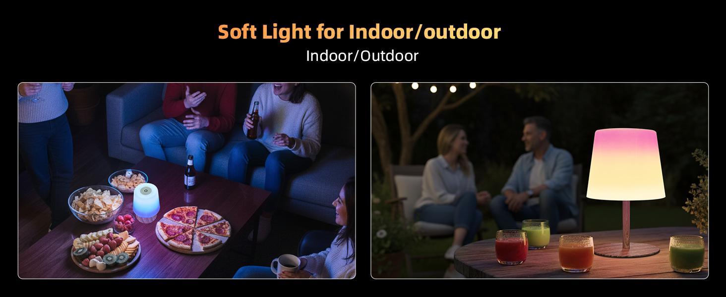 EZVALO Waterproof Shower Lamp, RGB Color Changing Cordless Table Lamp with Remote, 83 Scene Modes, Rechargeable 4500 mAh Touch LED Light for Bathroom, Spa-Like Shower, Bathtub, Bedroom, Patio, Camping, Home Decor, Valentines Day Gifts for Her