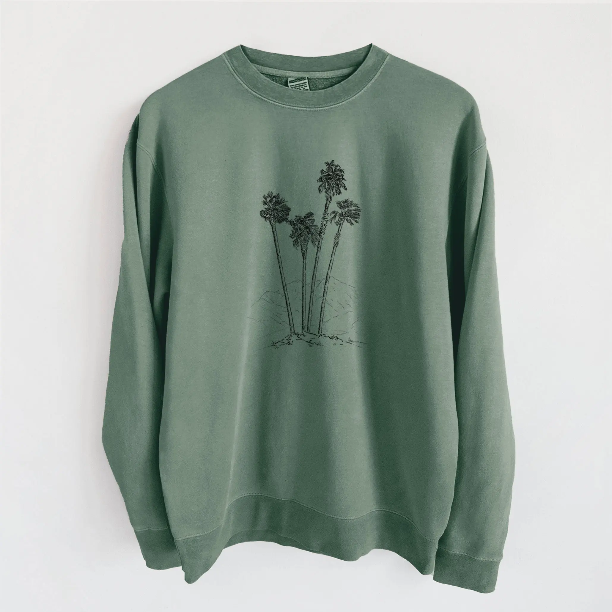Desert Palms - Mexican Fan Palm - Washingtonia robusta - Unisex Pigment Dyed Crew Sweatshirt