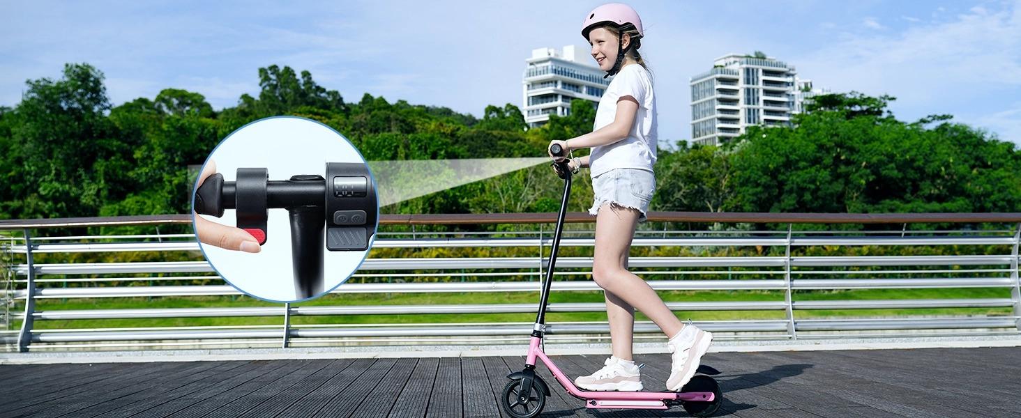 【Kids Love It!】Kids Electric Scooter with LED Display, ‎6' Solid Tires, 10MPH, 150W Motor, 154lbs Max Load, Electric Kids Scooterwith LED Display for Kids Ages 6-14