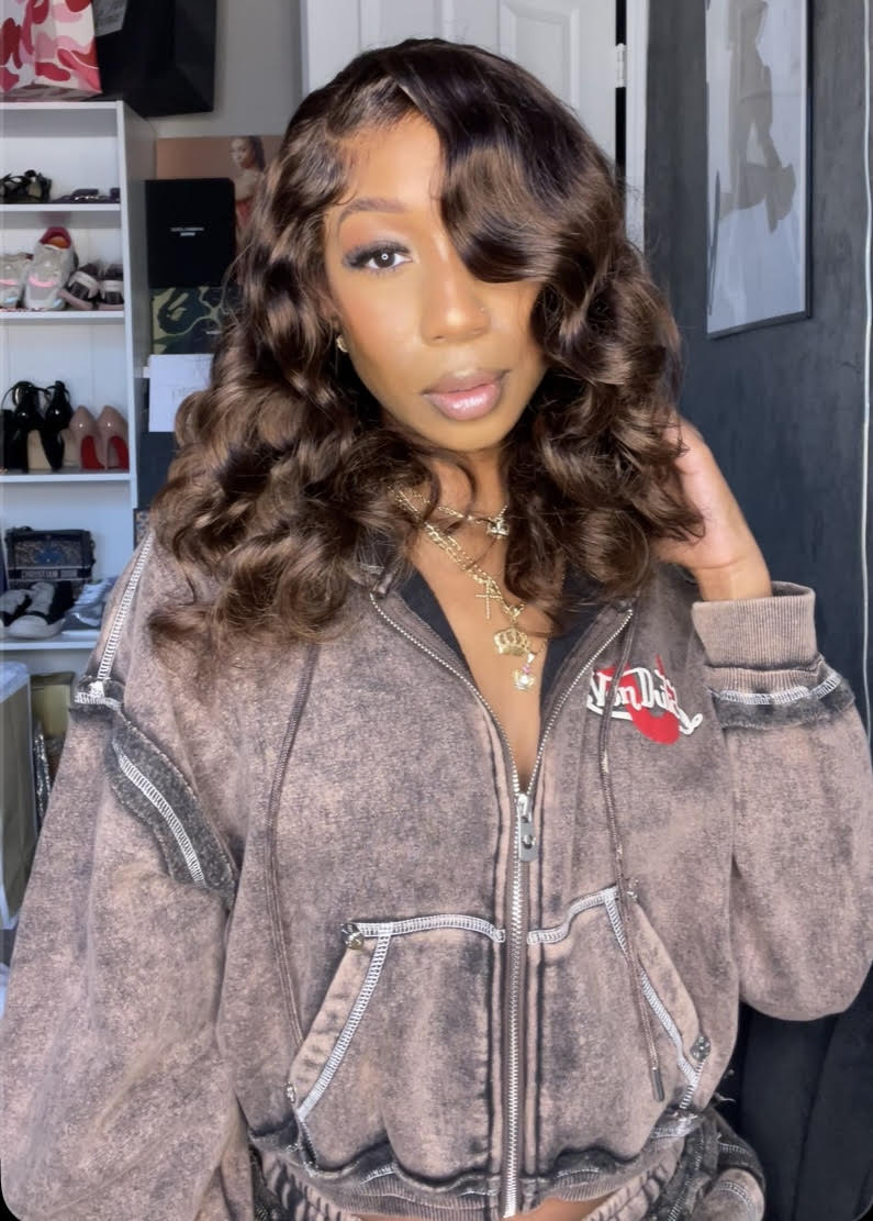 West Kiss 250% Density Right Side Part Glueless LayerCut Wig 6x8 Lace Closure Wig Body Wave Pre Cut Pre Bleached Ready Go Wigs