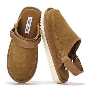 Project Cloud Kids | Clogs with Back strap | Genuine Suede | Lightweight | Non-Slip Shoes Footwear - Little Goldstar