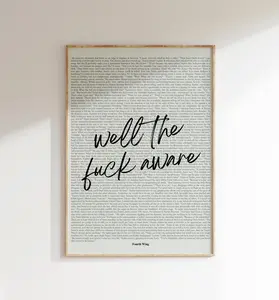 Book Quote Print, Fourth Wing Quote, Iron Flame Rebecca Yarros, Wall Art, Book Lover Poster (Unframed)