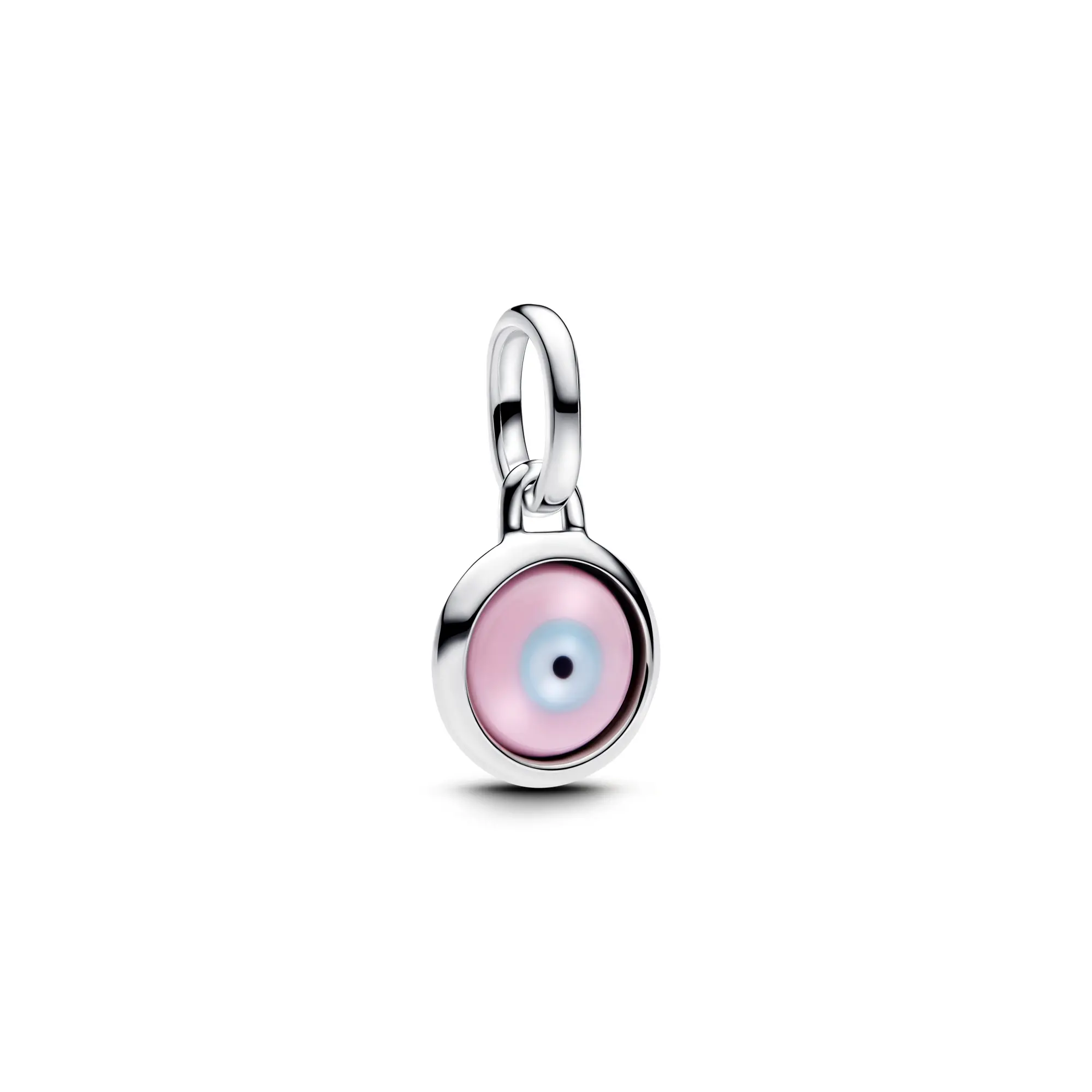 Pandora Engravable Evil Eye-Inspired Turquoise Murano Glass Mini Dangle Charm - Sterling Silver 793693C00, Engraved Side, Protection Symbol, Charms & Pendants for Adults, Everyday Wear