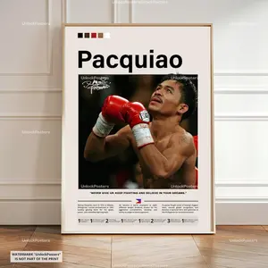 Manny Pacquiao Poster, Pacquiao Print Wall Art, Framed Pacman Decor, Boxing Legend Poster, Boxing Print Gift Idea, Pacquiao Boxing Fan Gift