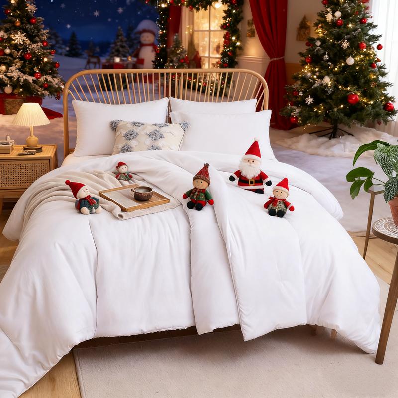 Twin/Full/Queen/King Size Comforter Set - 3 Pieces  Soft Luxury Cationic Dyeing Bedding Comforter For All Season, Breathable Lightweight Fluffy Boho Bed Sets  Guest ,Bedroom Decor, Christmas Gift,Halloween Gift. With 1 Comforter And 2 Pillow Shams