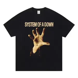 Rock Band System of A Down Hypnotize Graphic T-shirts Punk Black Summer Top Casual Cotton Fabric Man