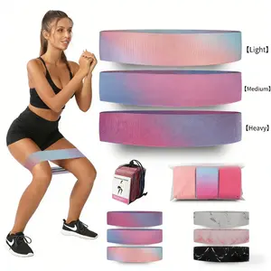 3 Pcs Resistance Bands for Working Out, 3 Levels Booty Bands Set (Light / Medium / Heavy), Non-Slip Fabric Loop Exercise Bands, with Storage Bag& Workout Guide, Hip Elastic Bands for Home Gym Fitness, for Booty, Leg, Butt, Glute, gym equipment
