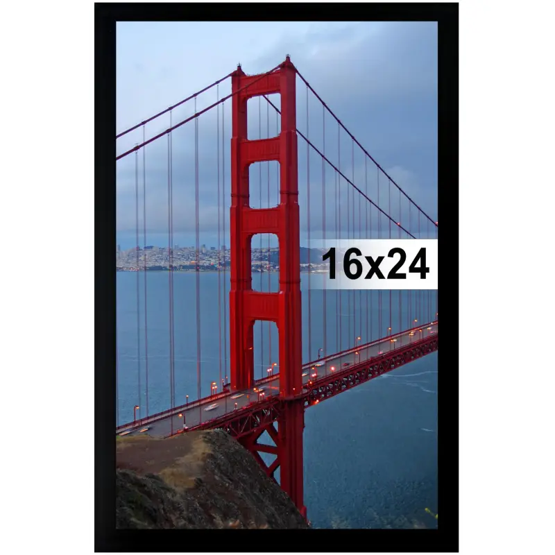 Black Wall Hanging Photo Frame (16x24 in, 1 Pack) - Home Supplies with Dual-Orientation Wall Mount, Shatter-Resistant Shield, Wedding Gifts, Nostalgic Photos, Room Art, Decor Inspo for Family Portraits, Synthetic