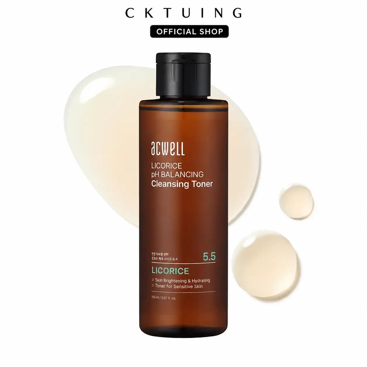 Gentle Plant-Based Korean Toner - Licorice Root, Alcohol-Free pH-Balancing Facial Liquid for Sensitive Skin, 5.07 fl oz, Unisex Lightweight Botanical, Moisture Boost, Brightening, Dark Spot Remedy, Morning Use, Fresh and Clean