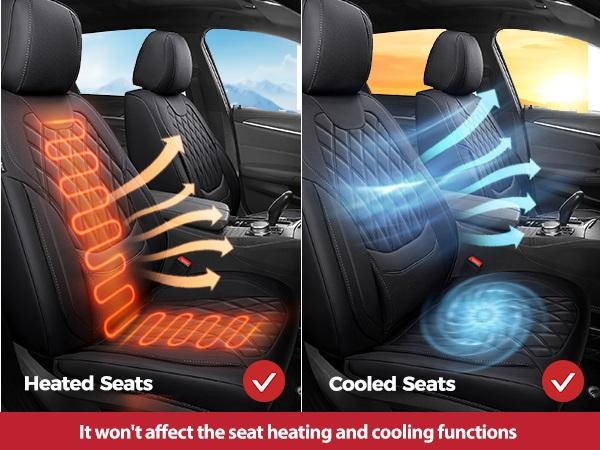 【FREESOO】Red Universal Car Seat Covers, Fits 6000+ Vehicles, Premium Breathable Leather，Automotive Interior Replacement Accessories  | F2