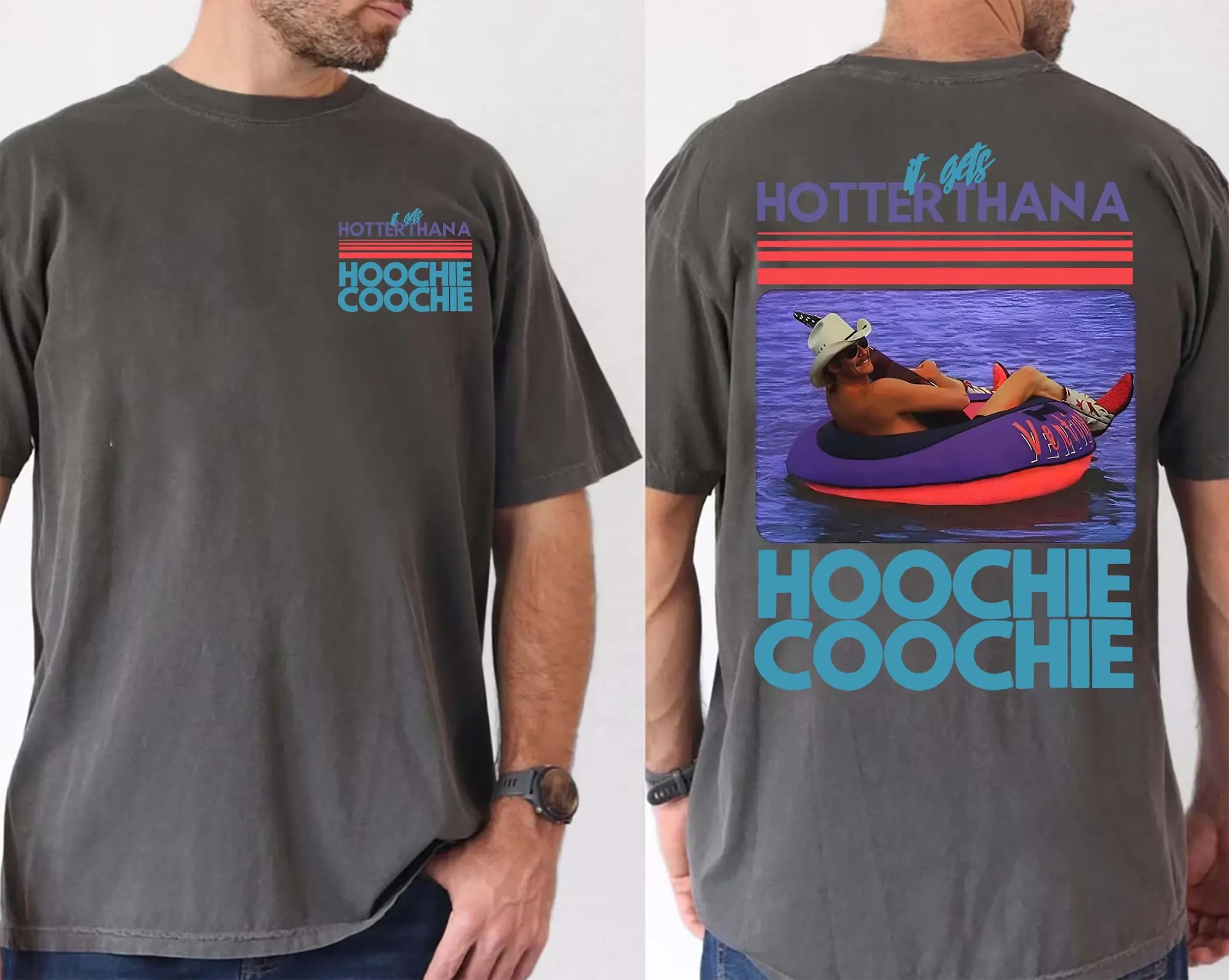 Comfort Colors 2 Sides  Hotter Than A Hoochie Coochie Shirt, Meme Summer Vacation Tshirt, Music Lover Tshirt, 90s Country Music, Trendy Summer Tee