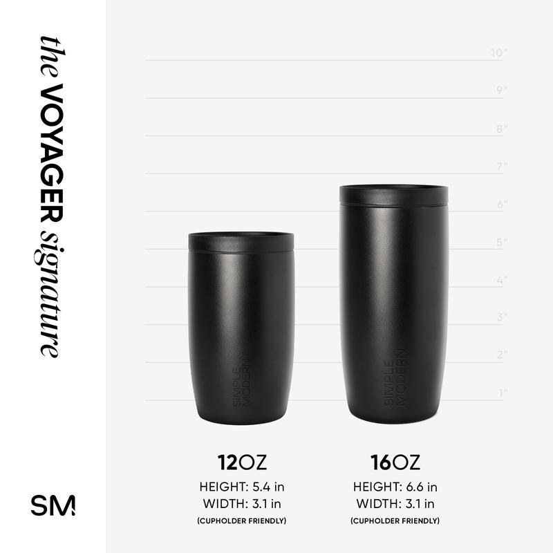 Simple Modern 16oz Signature Voyager Insulated Tumbler with 360° Lid and Ceramic Lining - Leak Proof - Dishwasher Safe