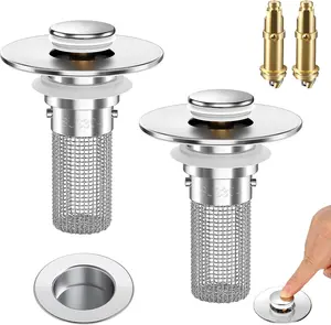 Stainless Steel Modern Anti-Odor Bathroom Sink Stopper with Bouncing Core & Brass Pop-Up Drain Plug for Bathtub Home Goods ，universal bathtub drain stopper，bathroom sink strainer